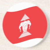 Lao Erawan Three Headed Elephant Flag Wave Getränkeuntersetzer (Vorne)
