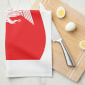 Lao Erawan Three Headed Elephant Flag Wave Küchentuch (Viertel Falte)