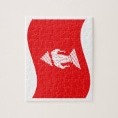 Lao Erawan Three Headed Elephant Flag Wave Puzzle (Vertikal)