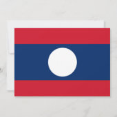 Lao Flag, Flagge von Laos Hochzeit Einladung (Rückseite)