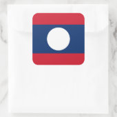 Lao Flag, Flagge von Laos Quadratischer Aufkleber (Tasche)