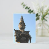 Lao Giant Guardian .. Buddha Park, Vientiane, Laos Postkarte (Stehend Vorderseite)