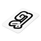 Lao / Laos Number Acht / 8 / ໘ (Bad/Paet) Laotian Magnet (Linke Seite)