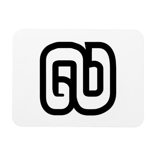 Lao / Laos Number Nine / 9 / ໙ (Kao/Gao) Laotian Magnet (Horizontal)