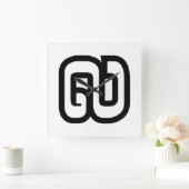 Lao / Laos Number Nine / 9 / ໙ (Kao/Gao) Laotian Quadratische Wanduhr (Zuhause)