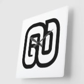 Lao / Laos Number Nine / 9 / ໙ (Kao/Gao) Laotian Quadratische Wanduhr (Winkel)