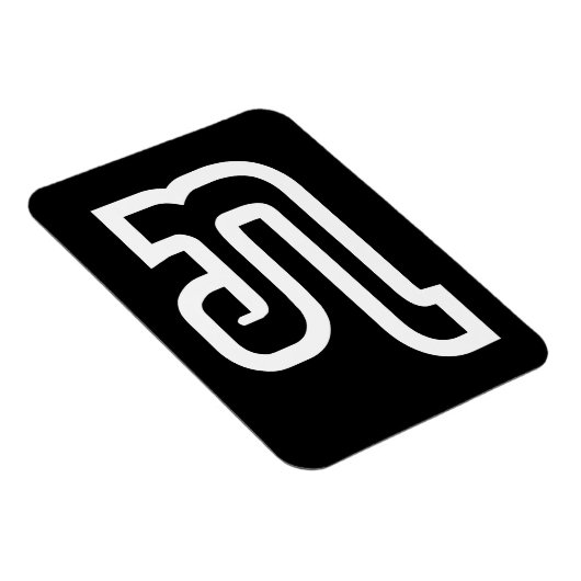 Lao / Laos Number Sieben / 7 / ໗ (Jet/Chet) Laotia Magnet (Rechte Seite)