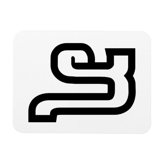 Lao / Laos Number Sieben / 7 / ໗ (Jet/Chet) Laotia Magnet (Horizontal)