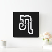 Lao / Laos Number Sieben / 7 / ໗ (Jet/Chet) Laotia Quadratische Wanduhr (Zuhause)