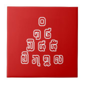 Lao / Laos Numbers Pyramid Laotian Sprachskript Fliese (Vorderseite)