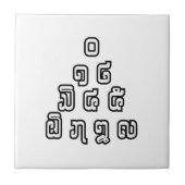 Lao / Laos Numbers Pyramid Laotian Sprachskript Fliese (Vorderseite)