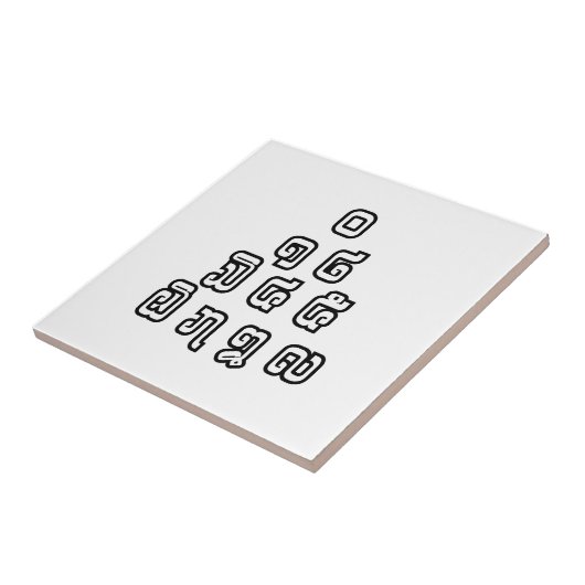 Lao / Laos Numbers Pyramid Laotian Sprachskript Fliese (Seite)