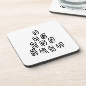 Lao / Laos Numbers Pyramid Laotian Sprachskript Getränkeuntersetzer (Linke Seite)