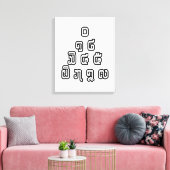 Lao / Laos Numbers Pyramid Laotian Sprachskript Leinwanddruck (Insitu (Wohnzimmer))