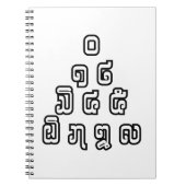 Lao / Laos Numbers Pyramid Laotian Sprachskript Notizblock (Vorderseite)