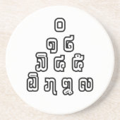 Lao / Laos Numbers Pyramid Laotian Sprachskript Untersetzer (Vorne)