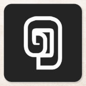 Lao / Laos Nummer 1 / 1 / ໑ (Nung/Nueng) Laotian Rechteckiger Pappuntersetzer (Vorderseite)