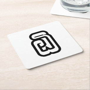 Lao / Laos Nummer 6 / 6 / ໖ (Ho/Hok) Laotian Rechteckiger Pappuntersetzer