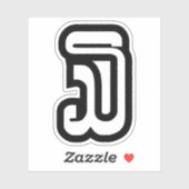 Lao / Laos Nummer drei / 3 / ໓ (Sam) Laotian Aufkleber (Blatt)