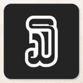 Lao / Laos Nummer drei / 3 / ໓ (Sam) Laotian Rechteckiger Pappuntersetzer (Vorderseite)