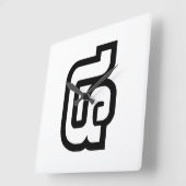 Lao / Laos Nummer Vier / 4 / ໔ (siehe/Si) Laotian Quadratische Wanduhr (Winkel)