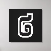 Lao / Laos Nummer Zwei / 2 / ໒ (Song) Laotian Leinwanddruck (Vorderseite)