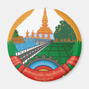 LAO-NATIONALES EMBLEM - LAO-ABZEICHEN MAGNET