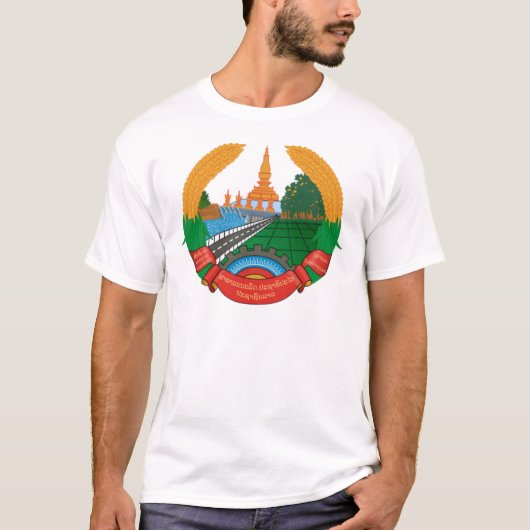 LAO-NATIONALES EMBLEM - LAO-ABZEICHEN T-Shirt (Vorderseite)
