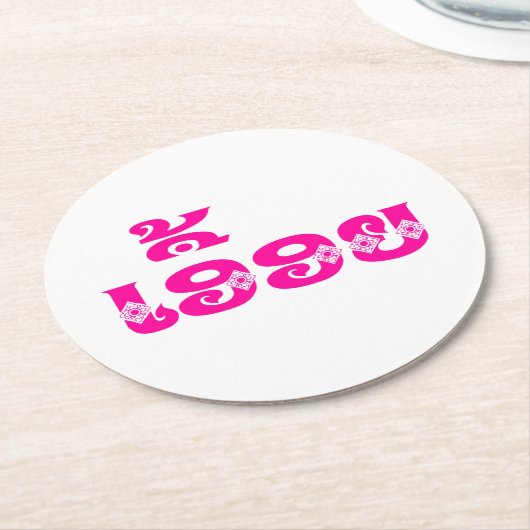 Lao Sister - ເ ອື້ ອ / Euony - Laotian / Laos Runder Pappuntersetzer (Angewinkelt)