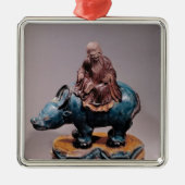 Lao-Tzu auf seinem Büffel, Qing-Dynastie Silbernes Ornament (Vorne)