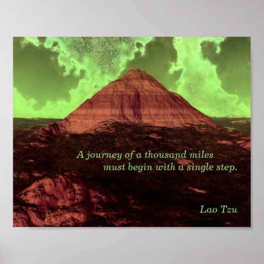 Lao Tzu Custom Zitat Lonely Mountain Poster (Vorne)