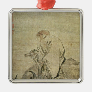Lao-tzu, der seinen Ochsen, Chinesen, Silbernes Ornament
