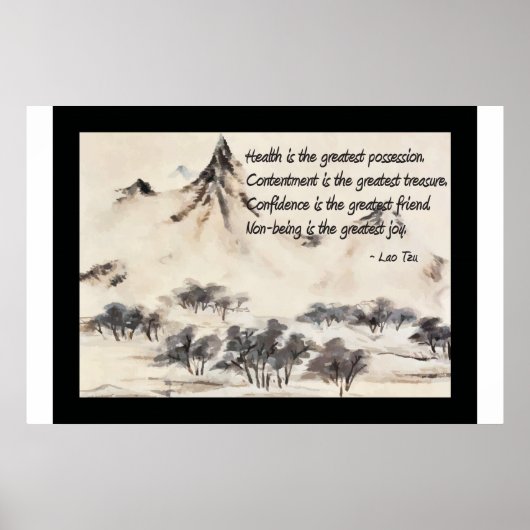 Lao Tzu Health Quote Poster (Vorne)
