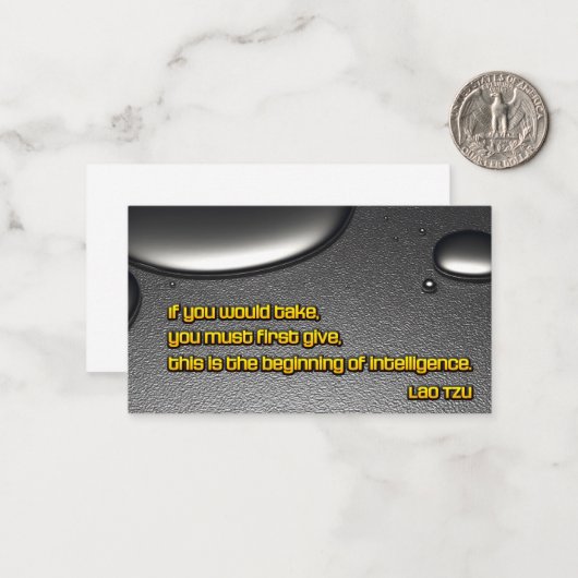 Lao Tzu Inspiration Zitat "Intelligenz" Mitteilungskarte (Vorderseite/Rückseite Beispiel)
