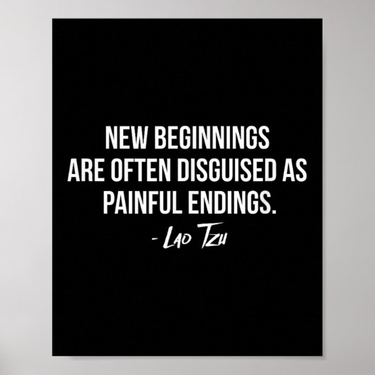 Lao Tzu New Beginnings Quote Poster (Vorne)