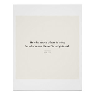 Lao Tzu Poster: Erleuchtete Selbsterkenntnis Poster