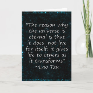 Lao Tzu Quote Universe gibt Grußkarte Karte