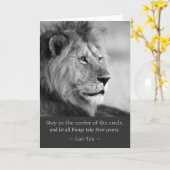 Lao Tzu Quotes Lion Animal Karte (Gelbe Blume)