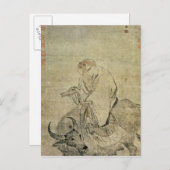 Lao tzu reiten sein Ochse, Chinesisch, Ming Dynast Postkarte (Vorne/Hinten)