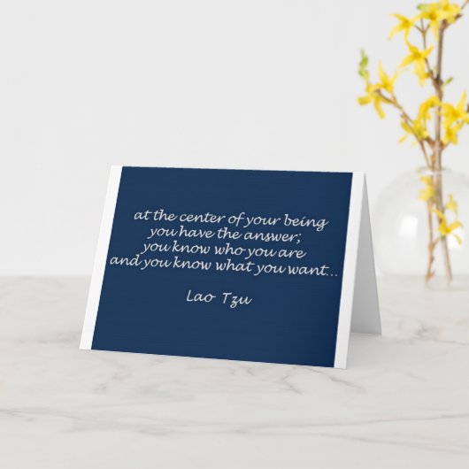 Lao Tzu Zitat-Gruß-Karte Karte (Gelbe Blume)