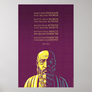 Lao Tzu zitieren: Sehen Sie Ihre Gedanken Poster
