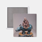 Lao-Tzu zu seinem Buffalo, Qing-Dynastie Magnet (Vorderseite/Rückseite)