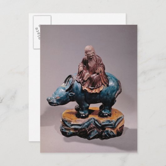 Lao-Tzu zu seinem Buffalo, Qing-Dynastie Postkarte (Vorne/Hinten)