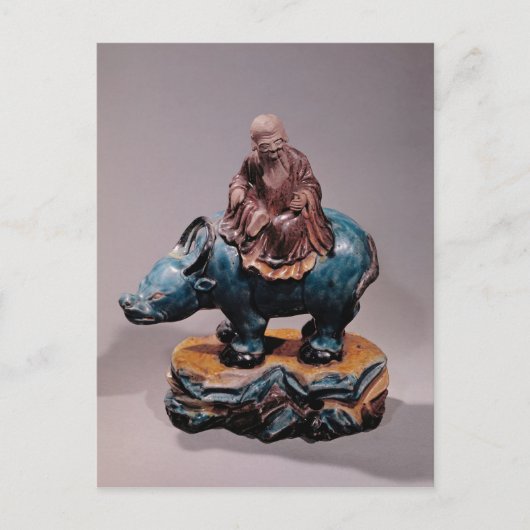 Lao-Tzu zu seinem Buffalo, Qing-Dynastie Postkarte (Vorderseite)