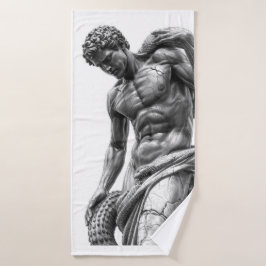 Laocoon and His Sons - Black Marble Art Badehandtuch