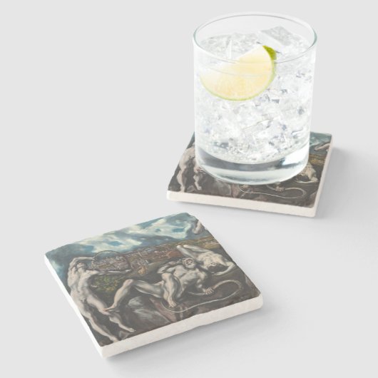 Laocoon durch El Greco Steinuntersetzer (Seitenansicht)