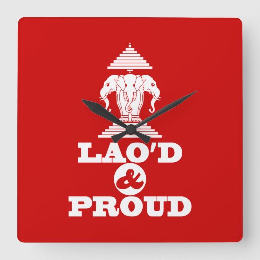 LAO'D & PROUD QUADRATISCHE WANDUHR (Vorderseite)
