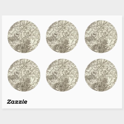 Laon Runder Aufkleber (Blatt)