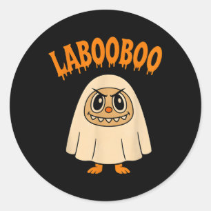 Laoo Halloween Niedlicher Ghost Spaß für Kinder, M Runder Aufkleber