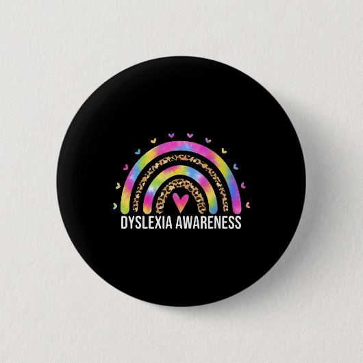 Läopardenbogen für Frauen Dyslexie Button (Vorderseite)